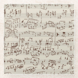 Music notes glass coaster