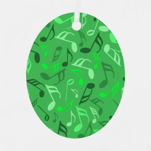Music Notes Green Metal Tree Decoration