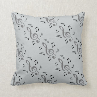 Music Notes Grey Cushion