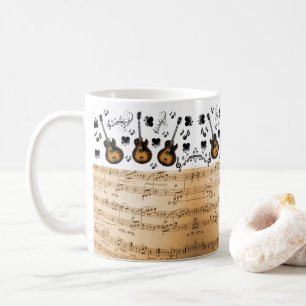 Music Notes Guitar Mug