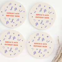 Music Notes Hand-Drawn Illustrations 40th Birthday