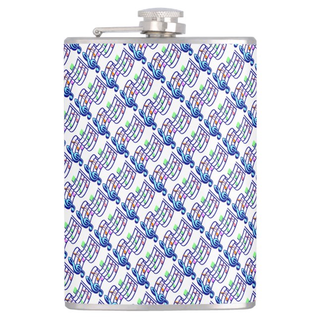 Music Notes Hip Flask (Front)