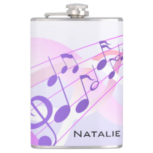 Music Notes Hip Flask