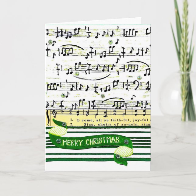 Music Notes Holiday Greeting Card (Front)