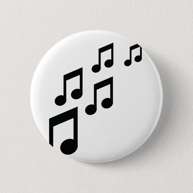 music notes icon 6 cm round badge (Front)
