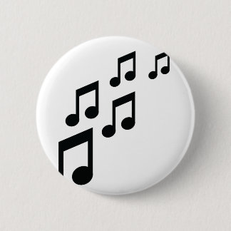 music notes icon 6 cm round badge