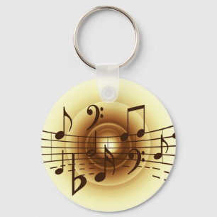 Music notes illustration key ring