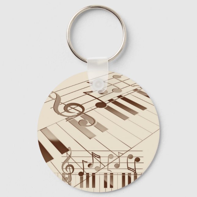 Music notes illustration key ring (Front)
