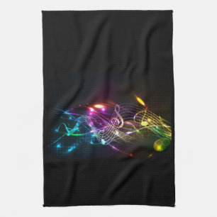 Music Notes in Colour for Music-lovers Tea Towel