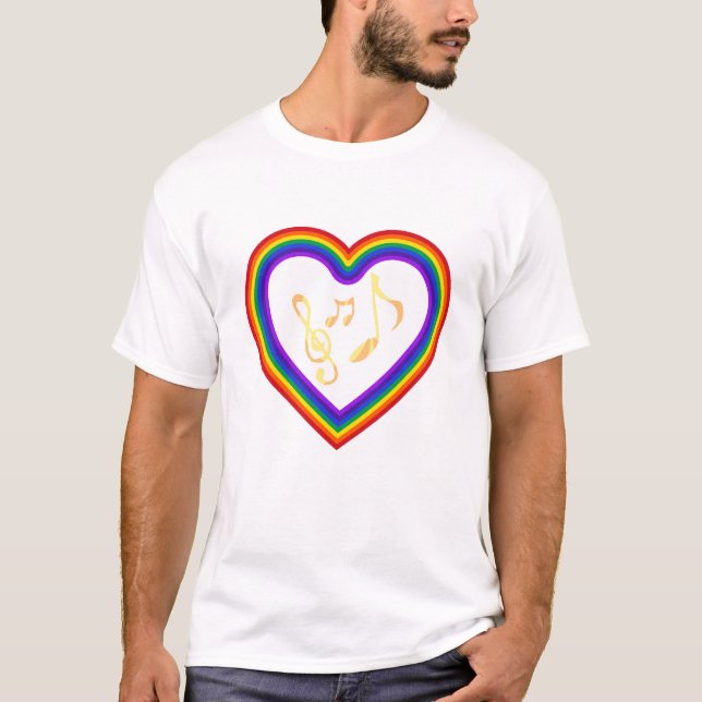 Music notes in the rainbow, T-Shirt  (Front)