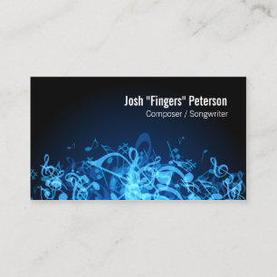 Music Notes Jumble Blue Business Card