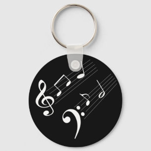 Music Notes Key Ring