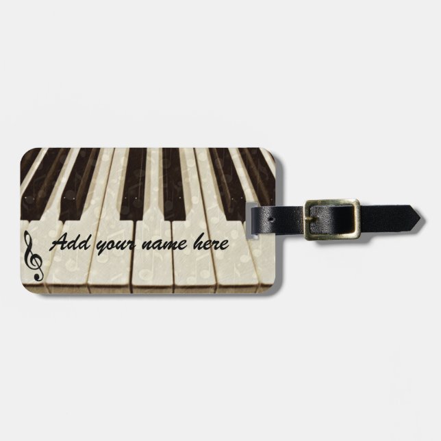 Music Notes & keys_Luggage Tag (Front Horizontal)