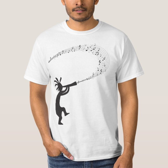 Music Notes Kokopelli Native American T-Shirt (Front)