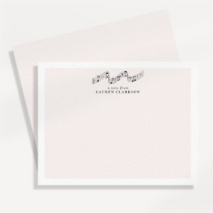 Music Notes Minimalist Personalised Note Card