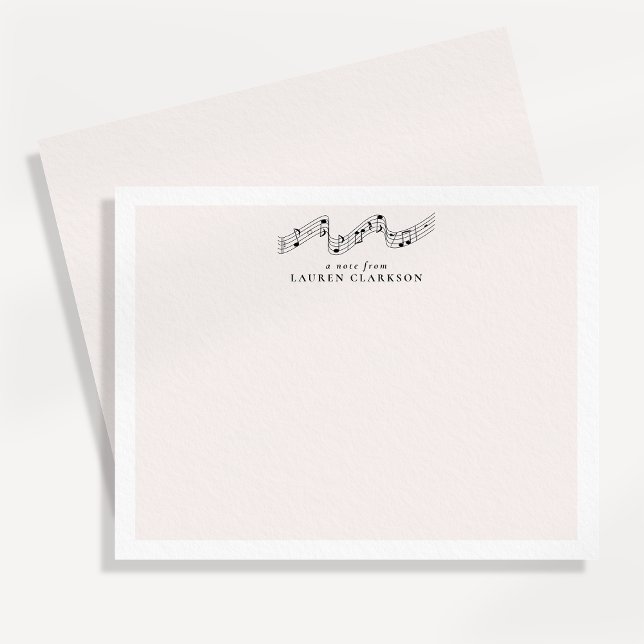 Music Notes Minimalist Personalised Note Card (Creator Uploaded)