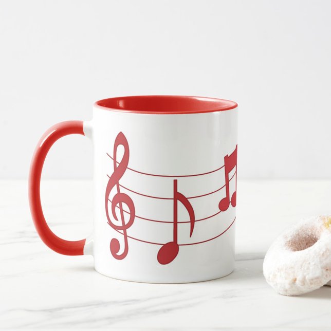 Music Notes Mug (Red music notes coffee mug!)