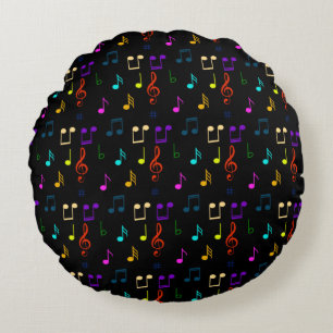 Music Notes Musician Gifts Musical Note Art Lovers Round Cushion