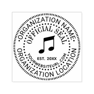Music Notes Official Seal Name Loc URL Estd Date Self-inking Stamp