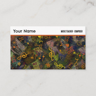 Music Notes on Abstract Background Professional Business Card