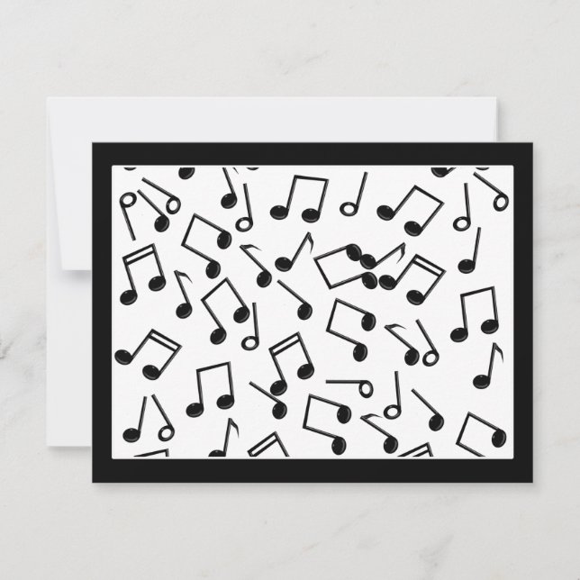 Music Notes on Blank (Add Background Colour) Invitation (Front)