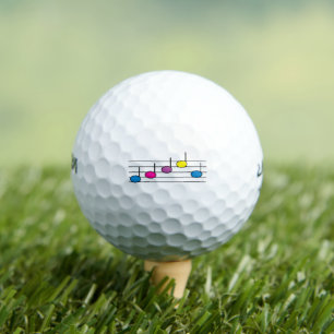 Music Notes on Musical Staff Golf Balls