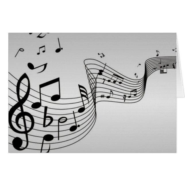 Music Notes on Silver (Front Horizontal)