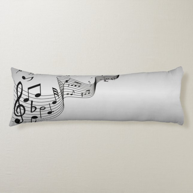 Music Notes on Silver Body Cushion (Front)