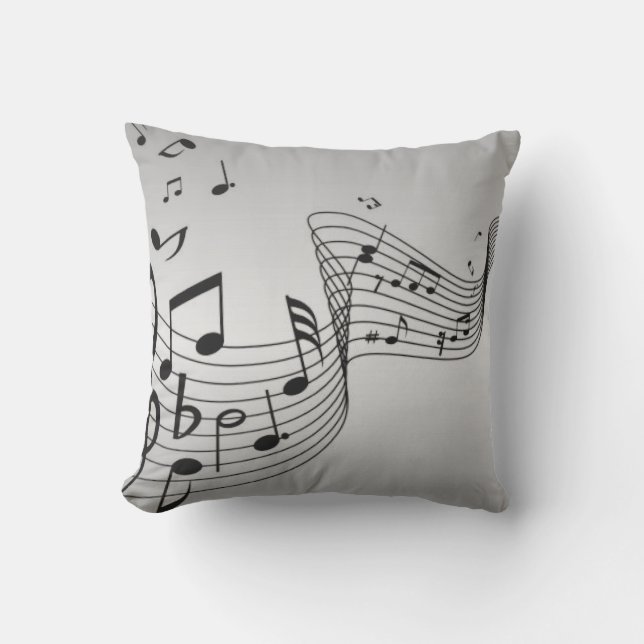 Music Notes on Silver Cushion (Front)