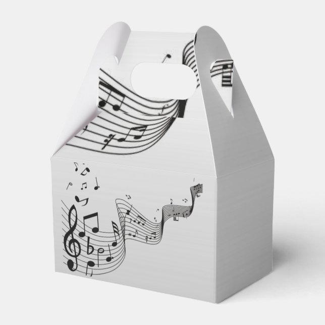 Music Notes on Silver Favour Box (Front Side)