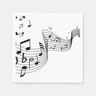 Music Notes on Silver Napkin