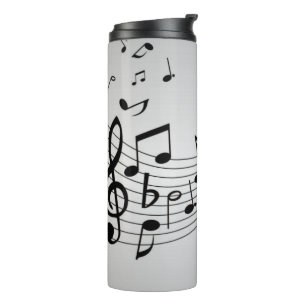 Music Notes on Silver Thermal Tumbler