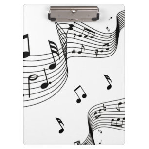 Music Notes on White Clipboard