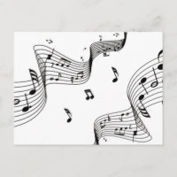 Music Notes on White
