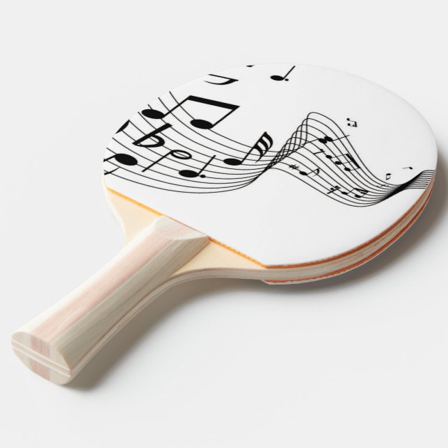 Music Notes on White with Name Golf Head Cover Ping Pong Paddle (Front Angle)