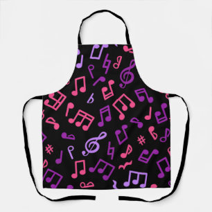 Music notes pattern apron