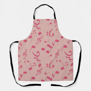 Music notes pattern apron