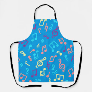 Music notes pattern apron
