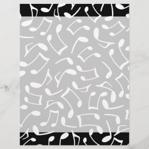 Music Notes Pattern Black and White