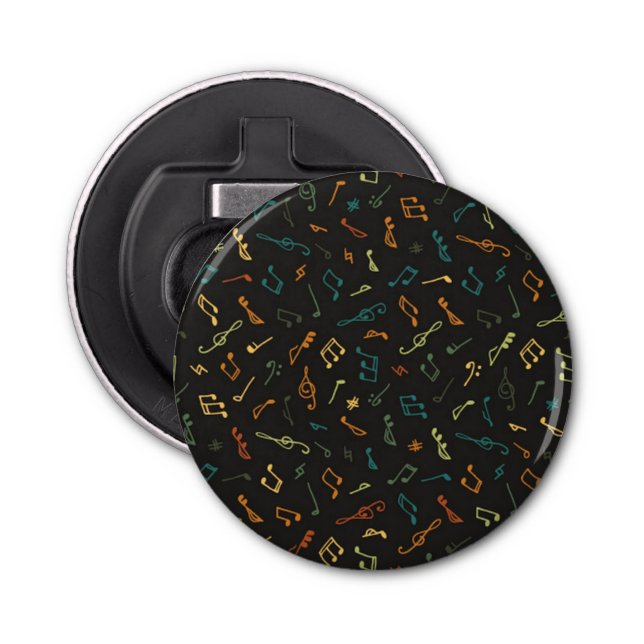 Music notes pattern bottle opener (Front)