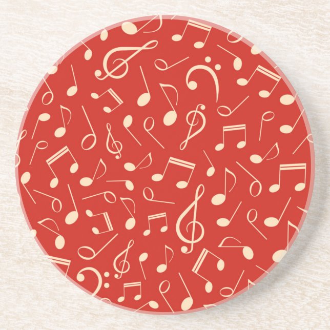 Music notes pattern coaster (Front)