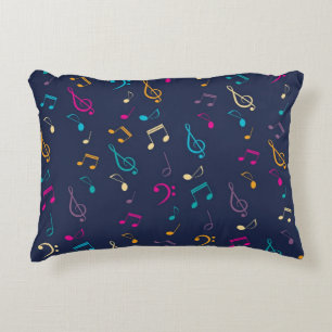 Music notes pattern decorative cushion