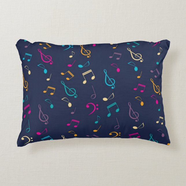 Music notes pattern decorative cushion (Front)