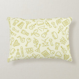 Music notes pattern decorative cushion