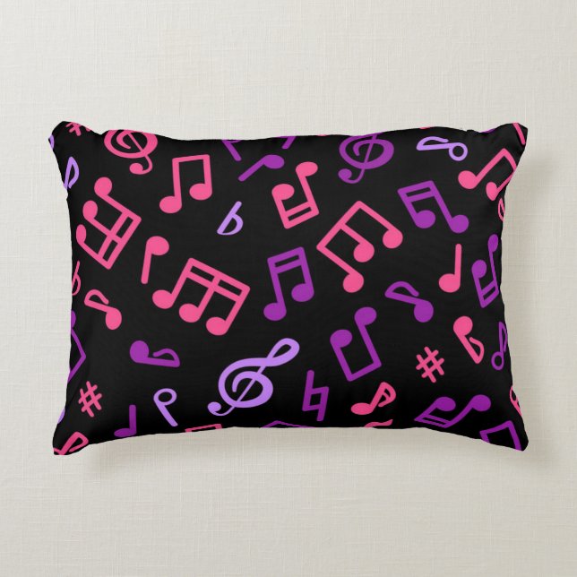 Music notes pattern decorative cushion (Front)