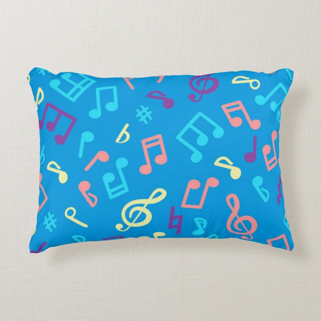 Music notes pattern decorative cushion (Front)