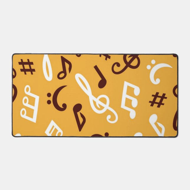 Music notes pattern desk mat (Front)