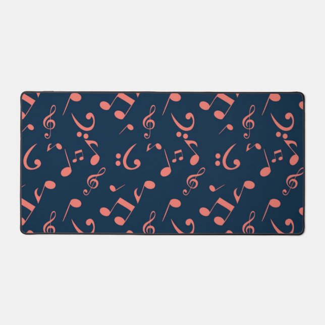Music notes pattern desk mat (Front)