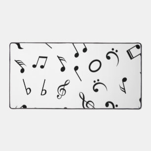 Music notes pattern desk mat