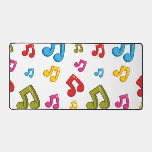 Music notes pattern desk mat